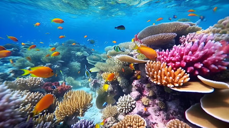 Colorful coral reef and tropical fish in the Red Sea, Egyptの素材