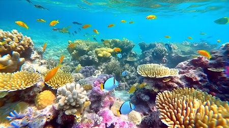 Coral reef with tropical fish in the Red Sea. Egypt.の素材