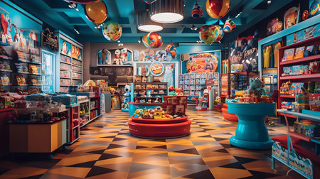 Interior of a children's toy shopの素材