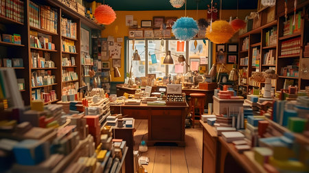 Vintage bookshop in Milanの素材