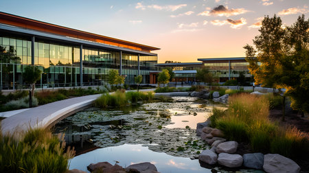 Sunset at the University of Utah in Salt Lake City, Utah.の素材