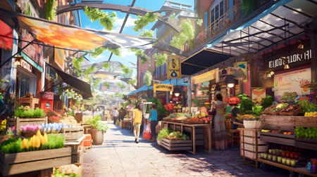 The Mercado Dos Lavradores in Barcelona, Spainの素材