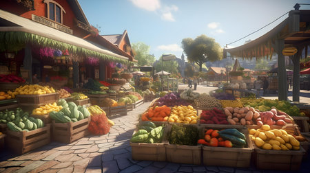 Fruits and vegetables on the market in Bali, Indonesia.の素材