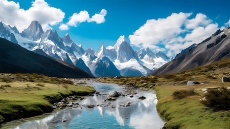 Beautiful landscape of mountains in Cordillera Huayhuash, Peruの素材