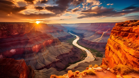 Sunset over the Colorado River in Canyonlands National Park, Utah, USAの素材