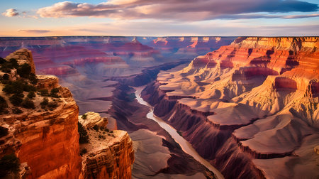 Arizona Sunset Over Grand Canyon National Park, Arizona, United States.の素材