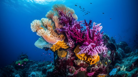 Colorful soft corals on a tropical coral reef in the Red Seaの素材