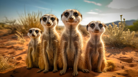 Group of meerkat (Suricata suricatta)の素材