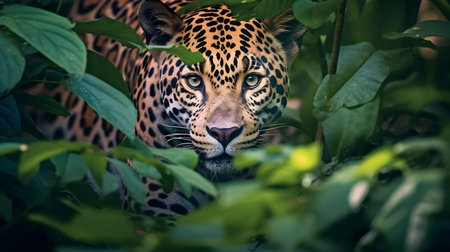 Leopard (Panthera pardus) in the jungle.の素材