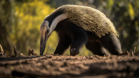 Portrait of a wild anteater (Myrnophaga tridactyla)の素材