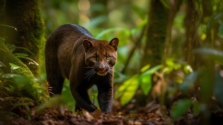 Panthers in the rainforest of Borneo, Malaysiaの素材