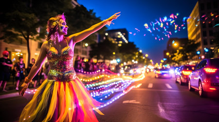 Unidentified dancer performing at the annual Sydney Carnaval.の素材