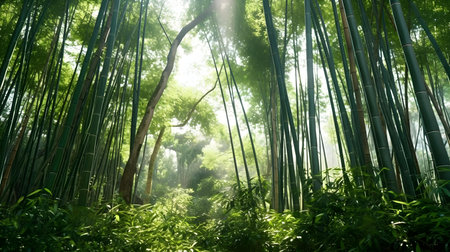 Bamboo forest at Arashiyama, Kyoto, Japan.の素材