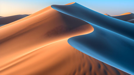 Desert sand dunes at sunset. 3d render illustration.の素材