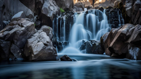 Waterfall in deep forest at Phu Soi Dao National Park, Thailandの素材