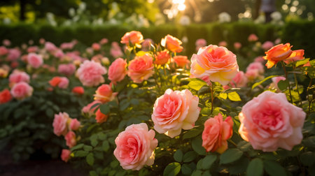 Roses in the garden, Roses are beautiful with a beautiful sunny day.の素材