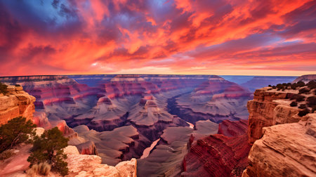Beautiful sunset over the Grand Canyon National Park, Arizona, USAの素材