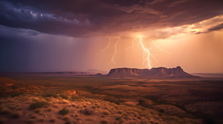 Storm over Monument Valley, Arizona, United States. 3D renderingの素材