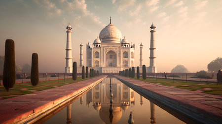 Taj Mahal in Agra, Uttar Pradesh, India.の素材