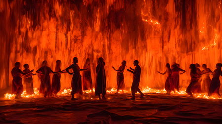 Hindu devotees perform a religious ritual at Kolkata, West Bengal, India.の素材