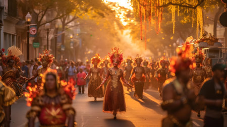 Unidentified people during the Chinese New Year parade in Chiang Mai, Thailand.の素材