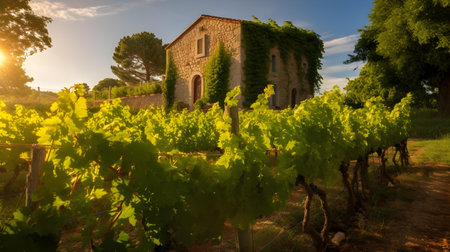 Vineyard in Tuscany, Italy. Tuscany is one of the most beautiful and charming regions of Italy.の素材