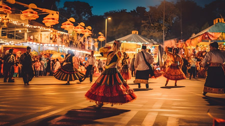 Carnival in the city of Chiang Rai in North Thailand.の素材