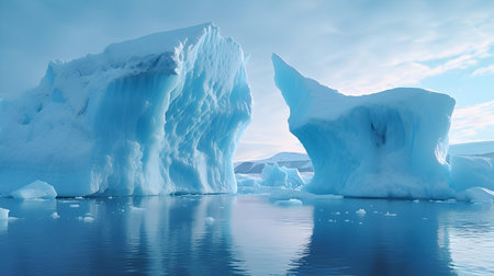 Icebergs in the glacial lagoon. 3d renderingの素材