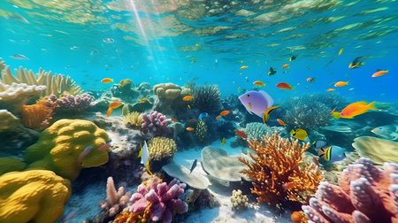 Coral reef and fish in the Red Sea. Egypt. Africaの素材