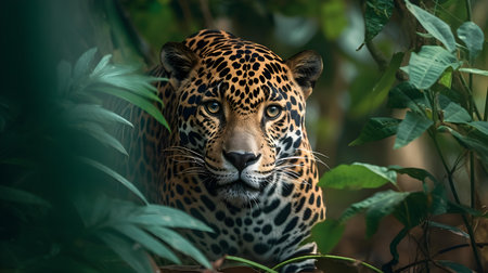 Portrait of leopard in the jungle. Panthera oncaの素材