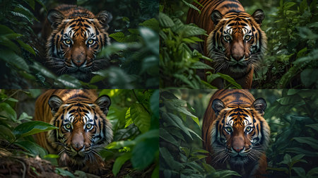 Tigers in the jungle. Tigers in the jungle. Tigers in the forest.の素材