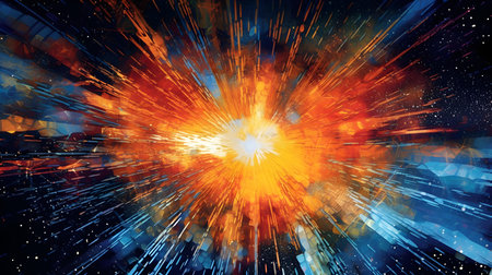 Abstract background with explosion. 3D illustration. 3D rendering.の素材