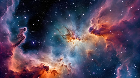 Star field in deep space many light years far from the Earth.の素材