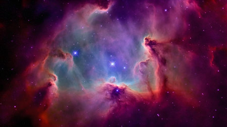 Star field in space a nebulae and a gas congestion.の素材