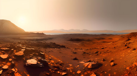 Alien Planet - 3D Rendered Computer Artwork. Rocks and waterの素材