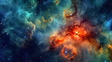 Nebula and stars in deep space. Science fiction wallpaper.の素材