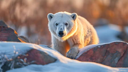 Polar bear (Ursus maritimus) on the pack ice. Russia.の素材