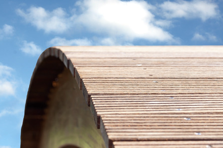 Wooden bridge deckingの写真素材