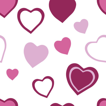Seamless vector pattern with hearts. Valentine's day background.のイラスト素材