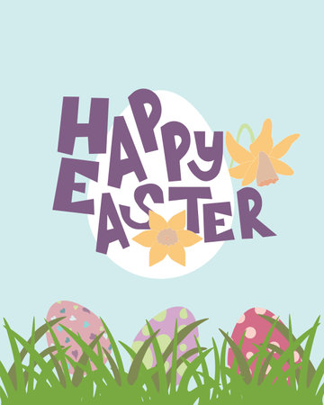 Happy easter card design, vector illustration.のイラスト素材