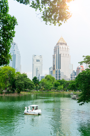 Pedal Boats at Lumpini Park, Bangkok Thailandのeditorial素材