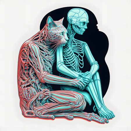 cat and a human engage in a hilarious and charming debate over who gets to claim the coveted spot on the lap, with both parties putting up a strong fight ai generated artの素材