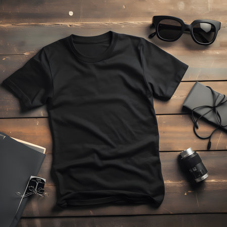 Black Shirt Template Bold and Beautiful ai generated illustrationの素材