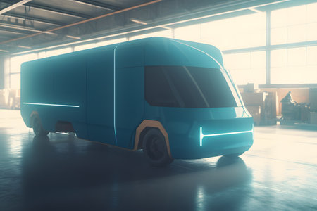high-tech delivery truck featuring cutting-edge cargo management systems and advanced navigation technology, ensuring swift and reliable deliveries ai generated artの素材