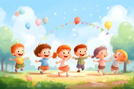 children day background ai generated artの素材