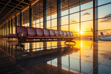 Airport Twilight: Sunset's Lasting Impressionの素材