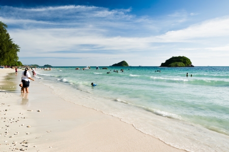 Joyful people at beach of Thailand in  holidayのeditorial素材