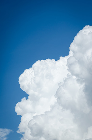 blue sky and big white cloudの写真素材