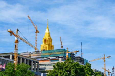 construction cranes site of new government house, parliament in Thailand.の写真素材
