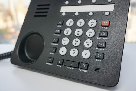 Close up IP phone with numeric keypadの写真素材